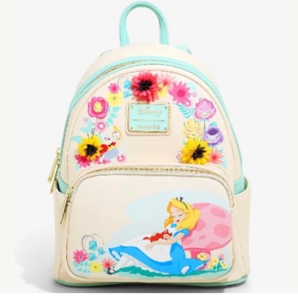NWT: Loungefly Alice Garden Flowers mini backpack - Picture 1 of 5